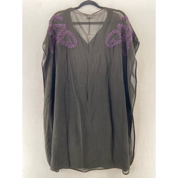 Custo Barcelona Black Embroidered Kaftan One Size - Picture 4 of 5